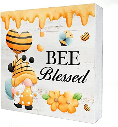 Пчела Мария е една Дървена Кутия Знак за Домашен интериор на Селски Пчелен Джудже Пролет Лято Дървена Кутия Забележителност