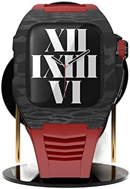 Комплект модификация часа CZKE от въглеродни влакна за Apple Watch 7 с корпус от въглеродни влакна, 45 мм, за 6 SE