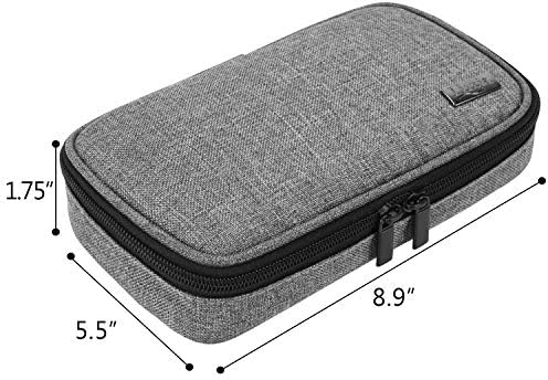 Пътен куфар LUXJA за диабетна аксесоари, чанта за глюкометра диабет и други принадлежности (само чанта), сив