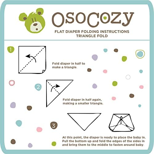 OsoCozy Избелени памперси от плоски тъкани Birdseye (6 опаковки) - 27 x 27 инча, Еднослоен детски памперси от плоски