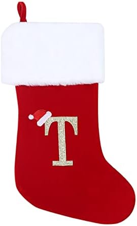 Коледни Чорапи с Монограм, Класически Персонализирани Чорапи, Украса за Семейна Почивка, Декорация във формата на Колокольчика