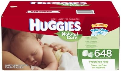 Бебешки кърпички Huggies Natural Care без ароматизатори Зареждане, брой 648 броя (пакет може да варира)
