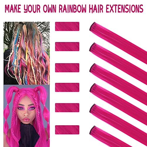 22-инчов Права Перука за изграждане на цвят на Косата, Многоцветен Скоба за вечерни Мелирования Синтетична коса за удължаване
