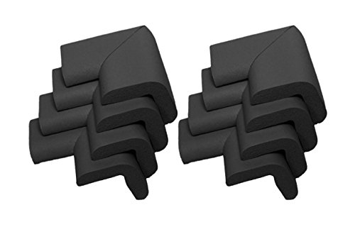 Ъглови възглавници Kidkusion, Черно - 8 опаковки | Защита от пяна; Защита на маса; Сигурност на мебели; със Защита на ръбовете