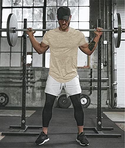 COOFANDY Мъжка Тениска за тренировка на мускулите, 2 опаковки, Тениска за Фитнес, Културизъм, Тениска с Къс Ръкав