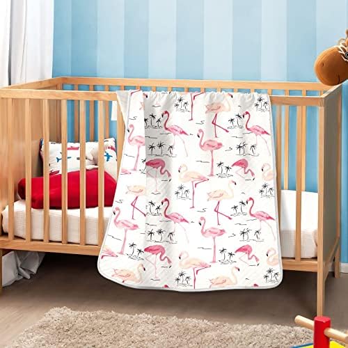 Пеленальное Одеяло с Тропически фламинго, Памучно Одеало за Бебета, Като Юрган, Леко Меко Пеленальное Одеало
