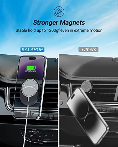 KALAPOP за автомобил зарядно MagSafe, Магнитно Автомобилното Безжично зарядно устройство, съвместимо с iPhone 14/14 Plus /14