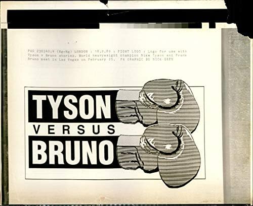 Реколта снимка на логото на боксов мач между Франк Бруно и Майк Тайсън