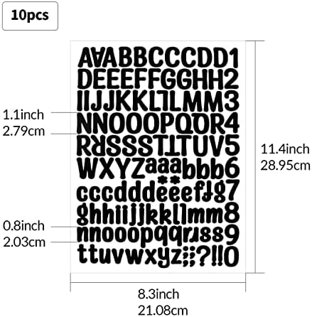 1260 Броя 10 Листа Vinyl Стикер с букви формат А4, Самозалепващи се Букви и Цифри, Стикер с номера на пощенски