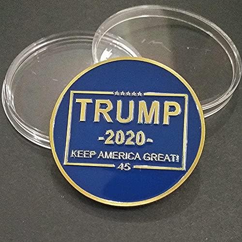 2020 Тръмп Двустранен Синя Боя Тръмп Pitcoin Метална Възпоменателна Монета