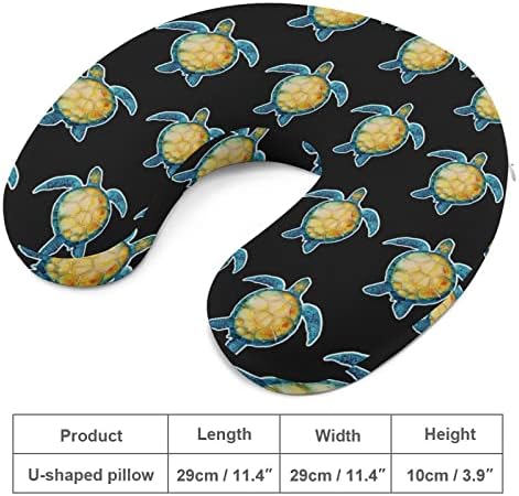 Вратовръзка Боядисват Готина Възглавница За Пътуване във формата на Морска Костенурка, Възглавница За Подкрепа на Главата и