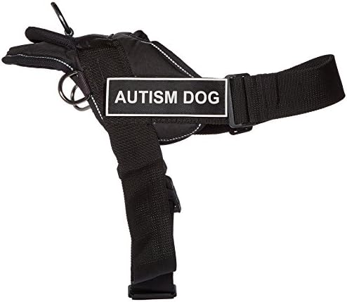 Шлейка DT Забавни Works за кучета с аутизъм, Черна с светоотражающей покритие, размер на Средната дебелина: от