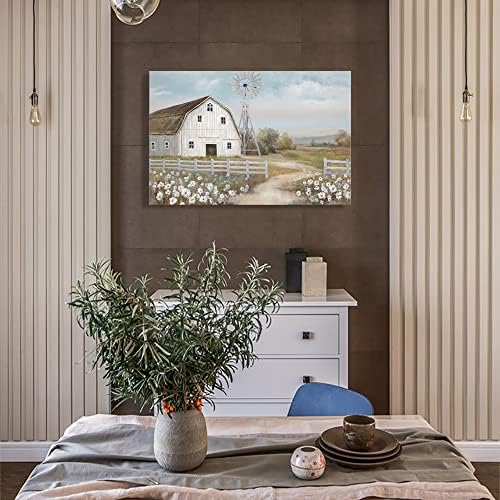 Картини Хамбари Щампи, с монтиран на стената Платно Стара Селски Спалня Вятърна Мелница Стенен Декор Селска къща Плевня Картини