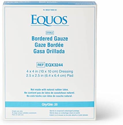 Марля EQUOS стерилен с кант, 4 x 4 (опаковка по 25 парчета)