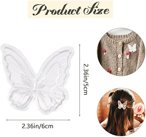 6 Бр. Лейси Декорация във формата на пеперуда, Двупластова Лейси Плат, 3D Декор във формата на пеперуда, Апликация,