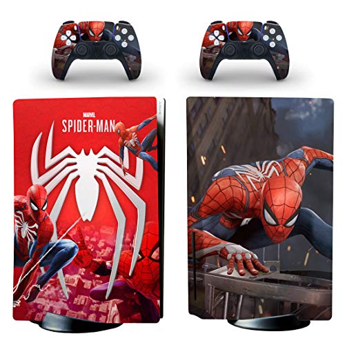 Стикер Moments PS5 Стандартен Диск Конзолни Контролери на Цялото Тяло Винил върху Кожата Стикери за Конзолата Playstation 5 и Контролери Spider-Man