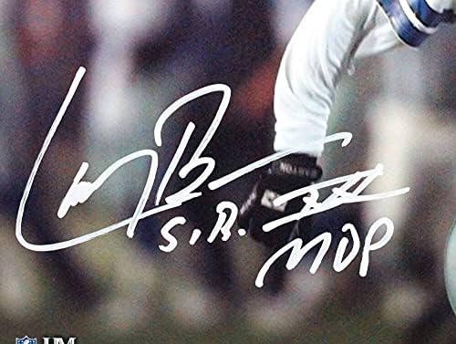 Лари Браун с автограф Каубои 8x10 На бягаща пътека С по-добър играч на световното първенство - Бекет с Уайтом