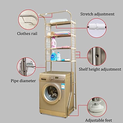 Рамки за съхранение на перални машини BKGDO, Подова поставка над Тоалетна, R-Образен дизайн, Стабилна стойка