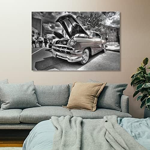 Черно-Бяла Ретро автомобили Плакат, Ретро автомобил, Ретро автомобил Плакат, Стенно изкуство, Реколта Автомобилни Снимки,