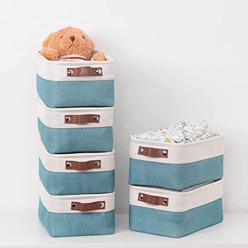 Малки кошници за съхранение на HNZIGE за организиране на Филтър кошници за рафтове, Кошници за съхранение на Кубчета тъкан В
