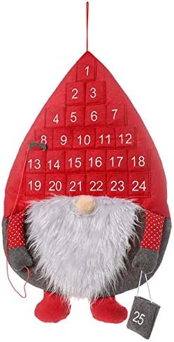 Коледен календар за обратно броене, адвент-календар за Коледа, календар за коледна украса на открито, на закрито,