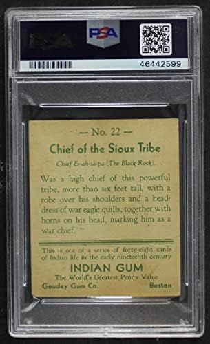 1933 Индианска дъвки Гуди 22 от племето на сиуксите (Карта) PSA PSA 3.00