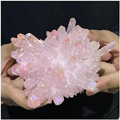 KKSI 1БР Розово Титан Дъгата Клъстер с галванично покритие Кварцов Кристал Рейки Исцеляющий Начало Декор Исцеляющий Crystal