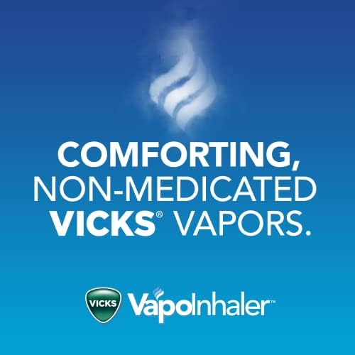 Vicks VapoInhaler, Преносим назален инхалатора в движение, Немедикаментозный, с Освежаващи двойки, аромат на ментол, 2 Ароматни