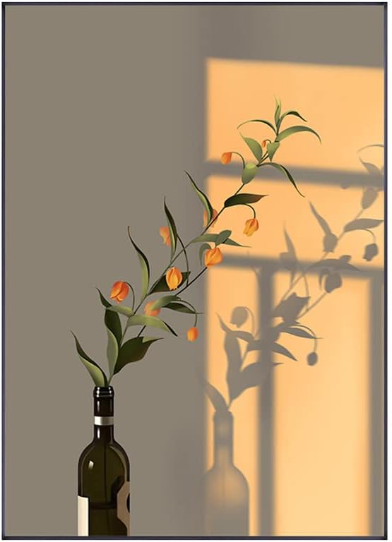 ZIEHL Ръчно Рисувани с маслени Бои на Изкуствени Цветя, Бонсай със Стъклена Ваза Композиция от живи Цветове