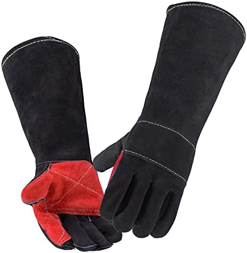 MOUTCLMB 23,6 /17,7 Инча 662℉ Кожени Заваръчни Ръкавици, които предпазват от ухапване от Ръкавици За работа с животни, Tig/Mig