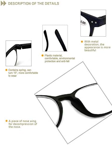 Очила за четене HEEYYOK за мъже/жени, 5 опаковки, дървен дизайн с гъвкав пружинным тръба на шарнирна връзка, удобни дрехи и