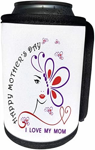 3dRose Milas Art - Ден на майката - обичам майка си - Опаковки за бутилки-охладители (cc-360407-1)