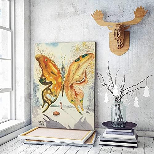 Салвадор Дали Венера Пеперуда Плакат Картина на Платно, с монтиран на стената Арт Принт Начало Декор 16x20 см (40x50 см)
