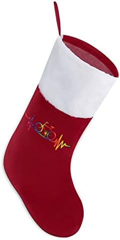 Tye Die Heartbeat под Наем Червени Коледни Празници Чорапи Дом Декорации за Коледната Елха Окачени Чорапи За Камината