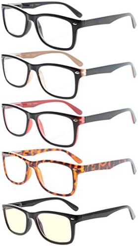 Класически Очила за четене Eyekepper от 5 комплекта включва в себе си Очила за четене от компютър за Жени и Мъже за Четене