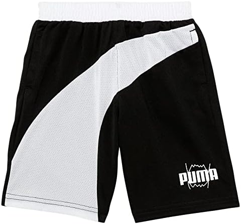 Къси панталони в Лента за малки момчета PUMA, Спортни, Ежедневни Дишащи Шорти - Черен