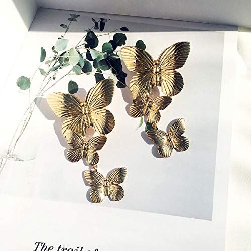 Обеци-пеперуди Doubnine, Златни Висящи Дамски Шик Аксесоари (сребро)