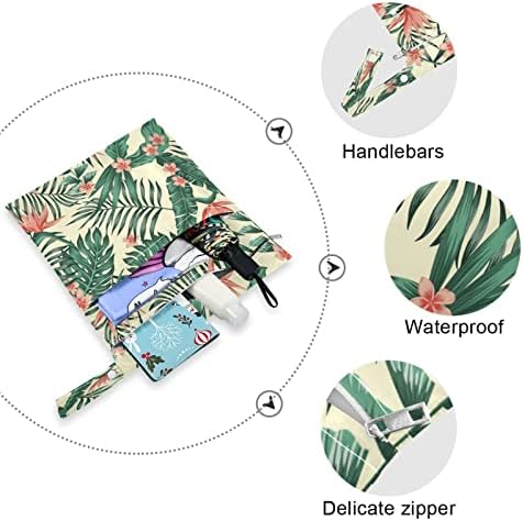 водоустойчив Влажна чанта xigua Palm Flower за Филтър на Пелени, да Пере Многократно Мокри и Сухи чанти с 2 Джоба