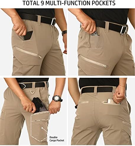 Мъжки Леки Тактически Туристически Панталони NAVEKULL, бързо съхнещи Стрейчевые Панталони-Карго С Множество Джобове