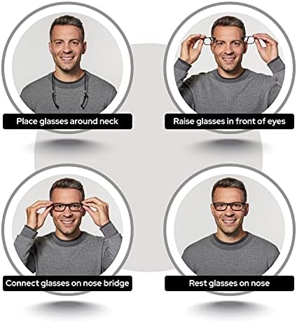 Магнитни очила за четене Clic, Компютърни Ридеры, Сменяеми лещи, Регулируеми лък тел, Оригинални, (S-M, Костенурка,