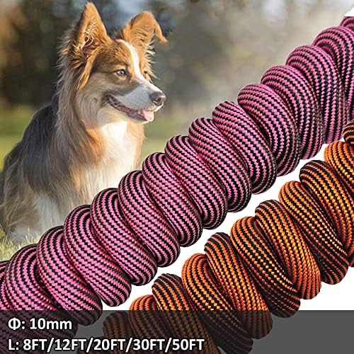 Удобен 8-фута на Каишка за обвързване на кучета на въже (orange + розово-черен)