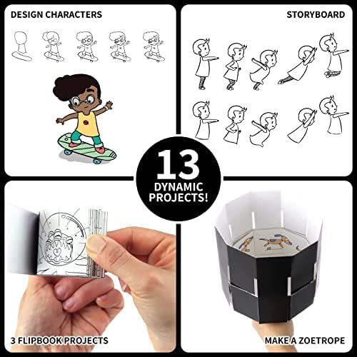 Комплект за детско творчество Spicebox Анимации под формата на книжки Petit Picasso, 13 динамични проекти, определени за създаване