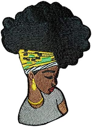 Нашивка за момичета в стил Афро, на Бродирани Желязо Апликация за Раници, Дънкови Якета, Тениски, Дрехи (в Червено)