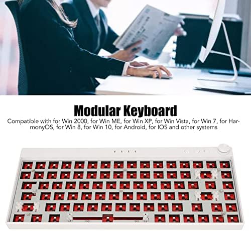 ASHATA WL84PLUS 75% RGB Механична клавиатура Направи си сам, 84 клавиша с възможност за гореща замяна 3Pin-ключа, Bluetooth