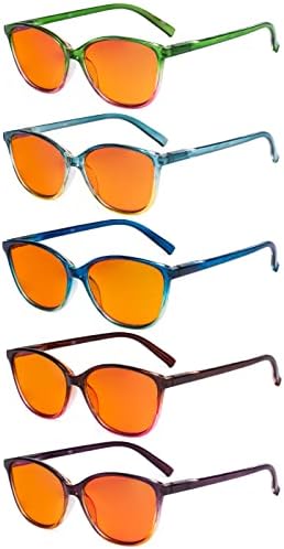 Eyekepper 5 Опаковки Женски Компютърни очила - Четци със Синьо Светофильтром - Големи Стилни Дамски слънчеви