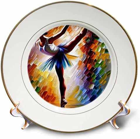 Дигитално изкуство 3D-балет - Балерина Танцува върху pointe. Приказно Арт Подарък чинии (cp-374807-1)