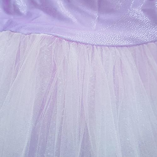 Kidsmian/Балетное Трика-Пакетче с Цветове, с дълъг Ръкав За Малки Момичета, Блестяща Рокля на Принцеса За Танци