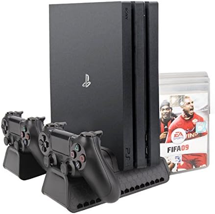 Вертикална поставка MEKUULA за PS4/PS4 Slim /PS4 Pro, Вертикална поставка с 3 Охлаждающими феновете и док-станция