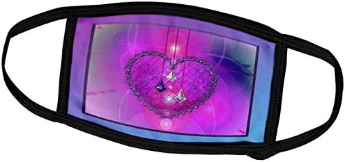 3dRose Дизайн Сърцето на Бевърли Търнър - Кабелна Сърце, Вид на Диамант, Розово Абстрактен фон - Маска за лице (fm_236967_1)