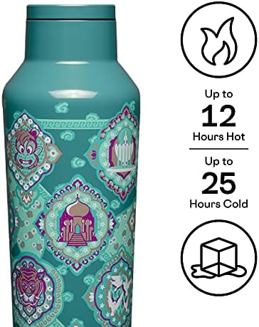 Пътна бутилка за вода с втулка Disney Princess Jasmine, от неръждаема стомана с тройно изолация, запазва напитките